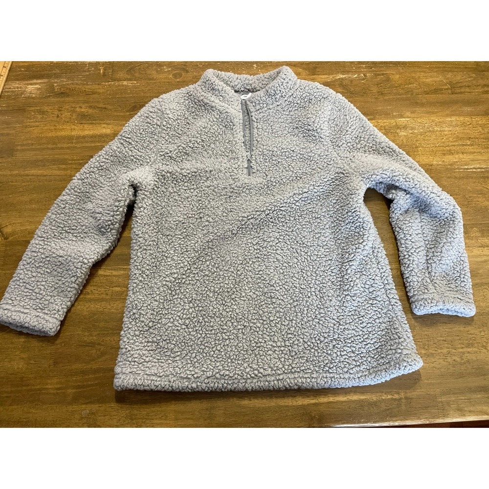 Canyon River Blues Sweatshirt, Women's Large, Gray, Pullover, 1/4 Zip, Sherpa